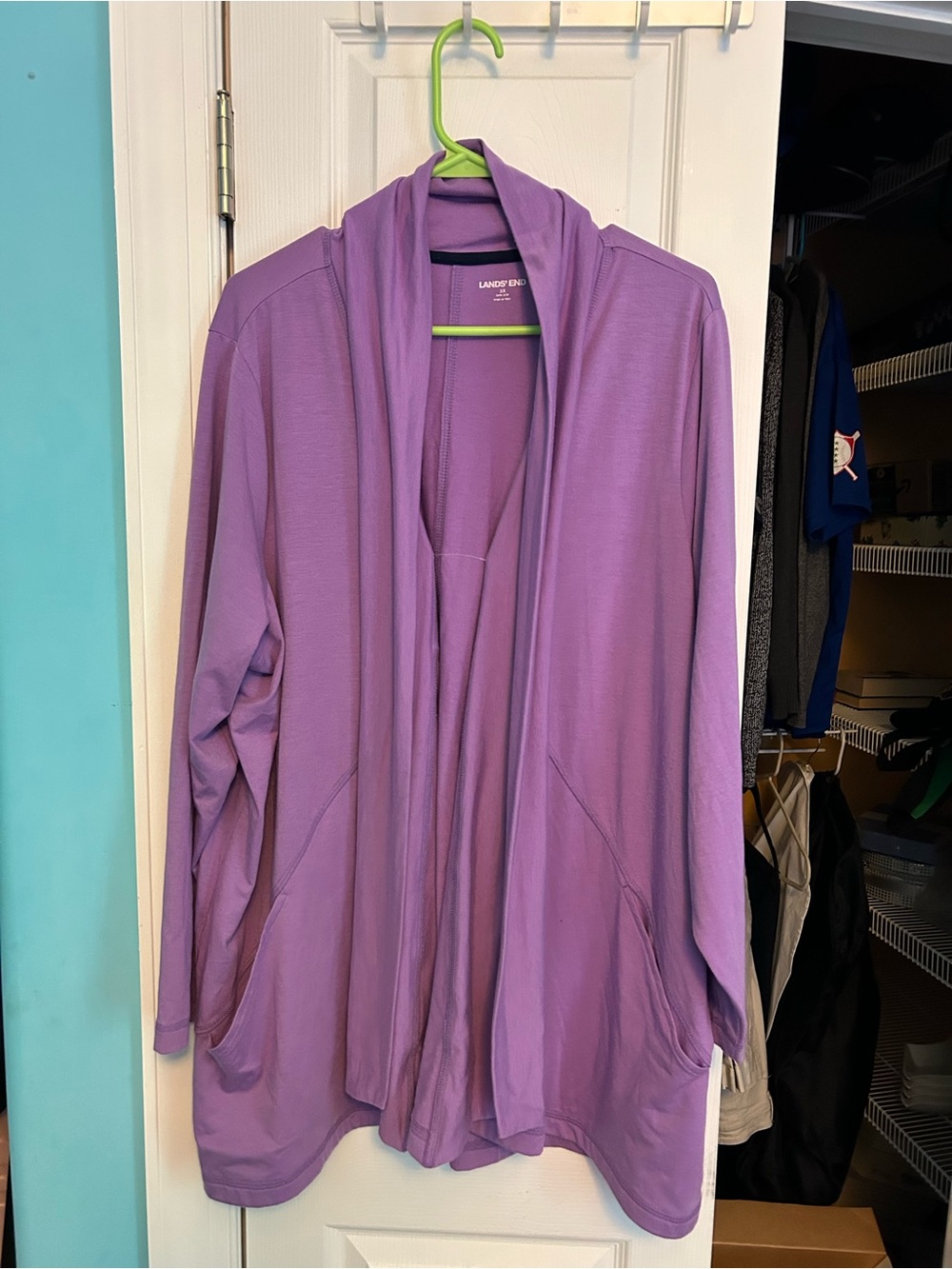 Lands' End Purple Open-Front Women's Cardigan